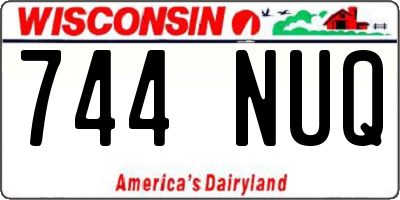 WI license plate 744NUQ