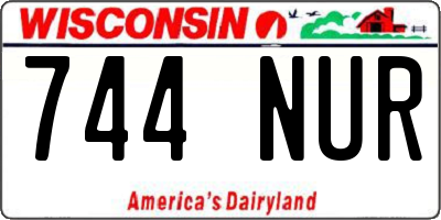 WI license plate 744NUR