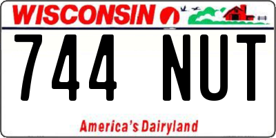 WI license plate 744NUT