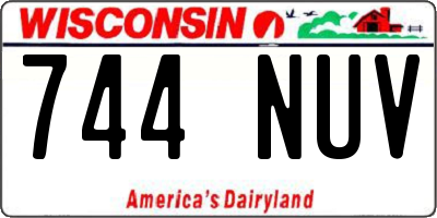 WI license plate 744NUV