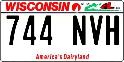 WI license plate 744NVH