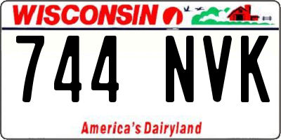 WI license plate 744NVK