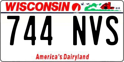 WI license plate 744NVS