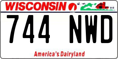 WI license plate 744NWD