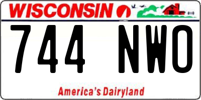 WI license plate 744NWO