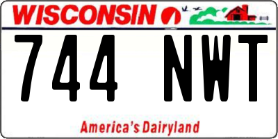 WI license plate 744NWT
