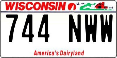 WI license plate 744NWW