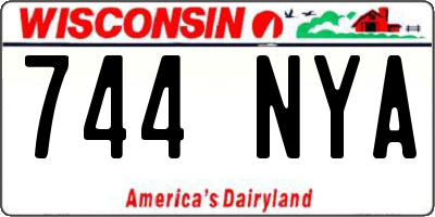 WI license plate 744NYA