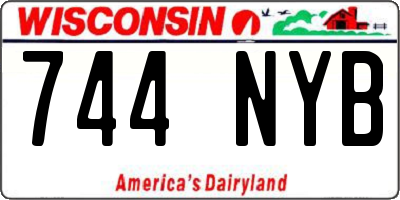 WI license plate 744NYB