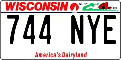 WI license plate 744NYE