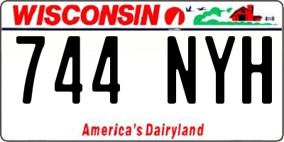 WI license plate 744NYH