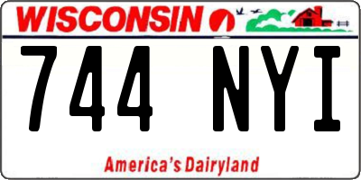WI license plate 744NYI