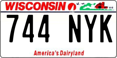 WI license plate 744NYK