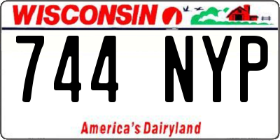 WI license plate 744NYP