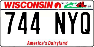 WI license plate 744NYQ