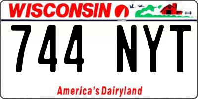 WI license plate 744NYT