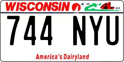 WI license plate 744NYU
