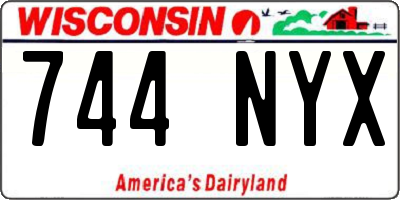 WI license plate 744NYX