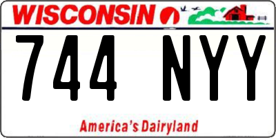 WI license plate 744NYY