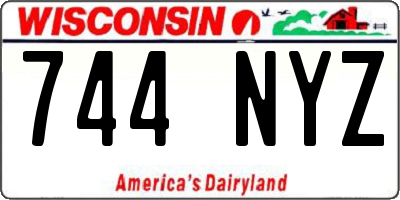 WI license plate 744NYZ