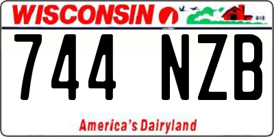 WI license plate 744NZB