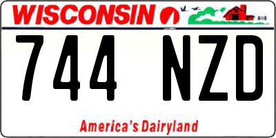 WI license plate 744NZD