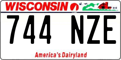 WI license plate 744NZE