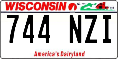 WI license plate 744NZI
