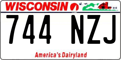 WI license plate 744NZJ