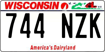 WI license plate 744NZK