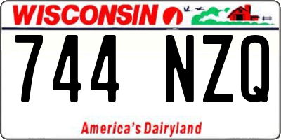 WI license plate 744NZQ