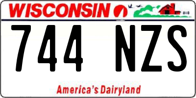 WI license plate 744NZS