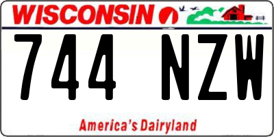 WI license plate 744NZW