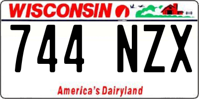WI license plate 744NZX