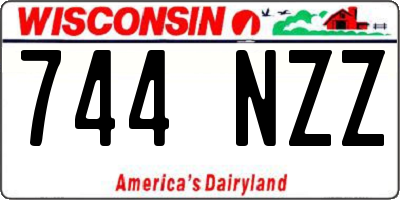 WI license plate 744NZZ
