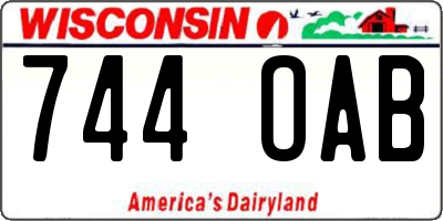 WI license plate 744OAB