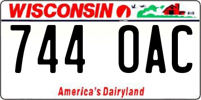 WI license plate 744OAC