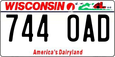 WI license plate 744OAD
