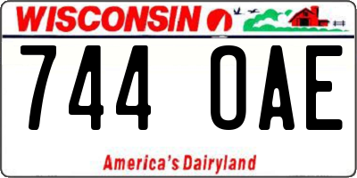 WI license plate 744OAE