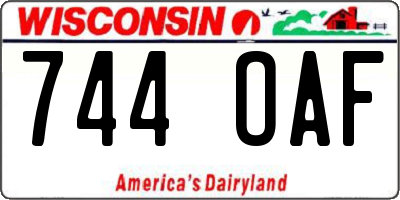 WI license plate 744OAF
