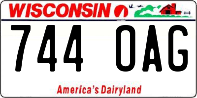 WI license plate 744OAG