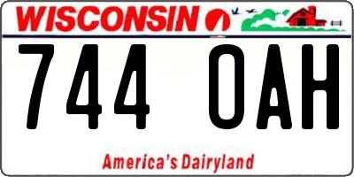 WI license plate 744OAH