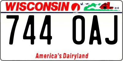 WI license plate 744OAJ