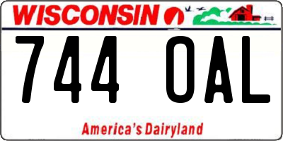 WI license plate 744OAL