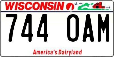 WI license plate 744OAM