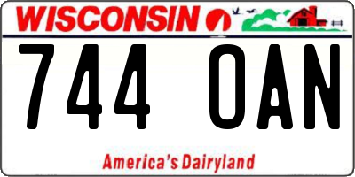 WI license plate 744OAN