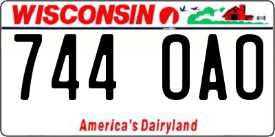 WI license plate 744OAO