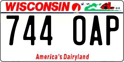 WI license plate 744OAP