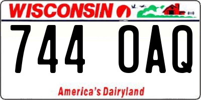 WI license plate 744OAQ