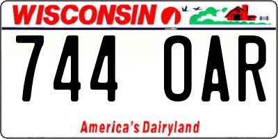 WI license plate 744OAR